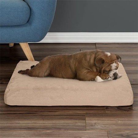 PETMAKER Petmaker 80-PET4015 26 x 19 x 4 in. Egg Crate & Memory Foam with Washable Orthopedic Pet Bed - Tan 80-PET4015